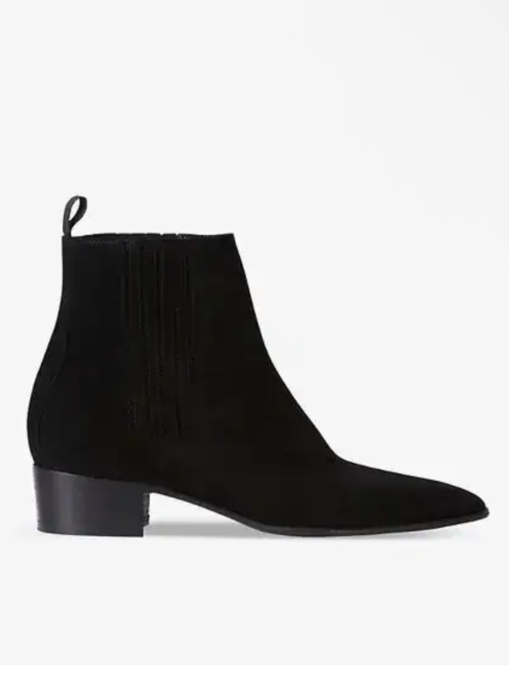 The Kooples suede black heeled cowboy boots ankle Chelsea sz 41 10